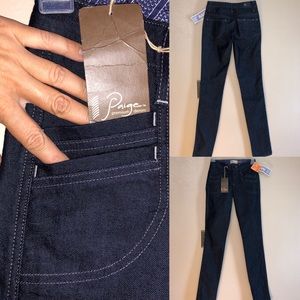 🆕 Paige Dark Skinny High Waist Jeans Dbl Pkt 24